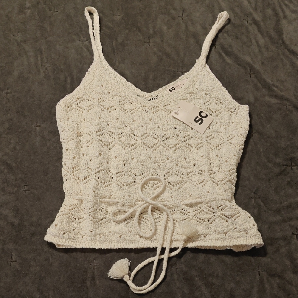 NWT SO Women's Cream Crochet Camisole